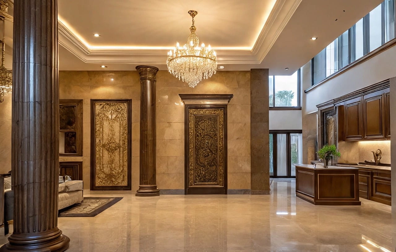 Dubai villa renovation project showing construction and remodeling process