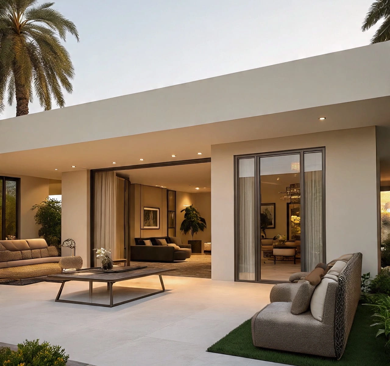 before and after villa renovation in Dubai with upgraded living space