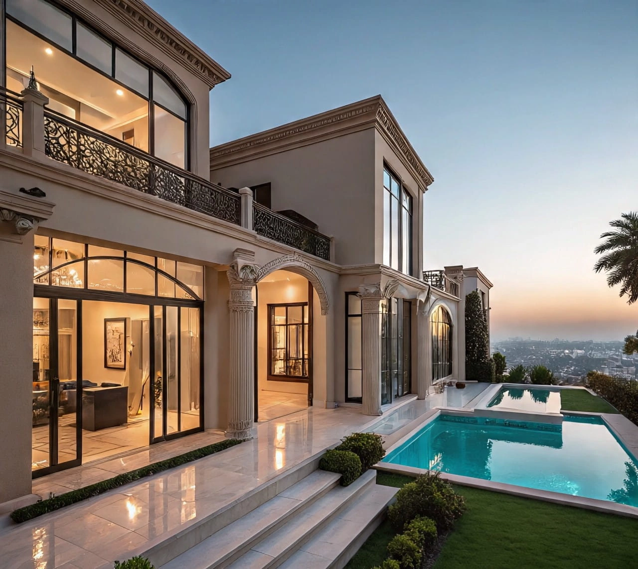 exterior villa renovation in Dubai with landscaping and facade upgrade