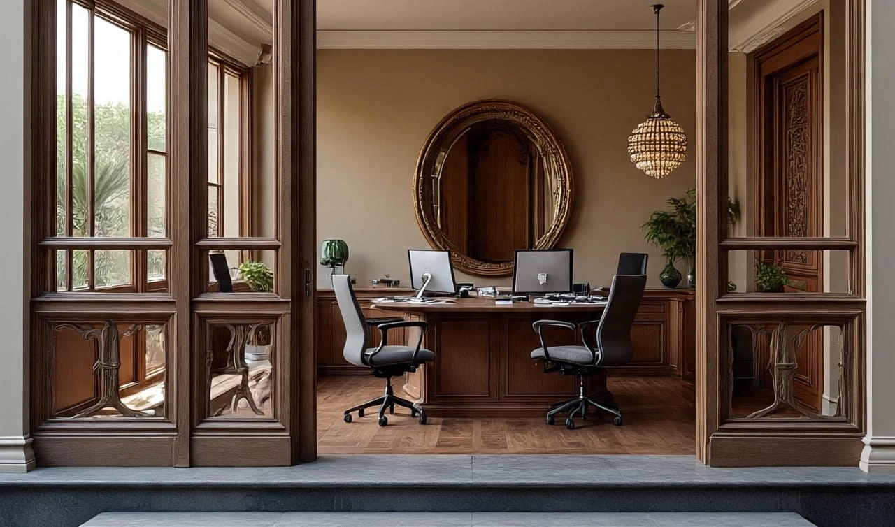 office interior fit out in Dubai with open plan workstation and lighting