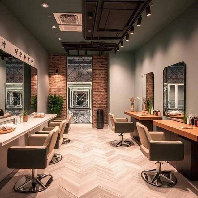 contemporary salon interior with sleek furniture and well-organized layout