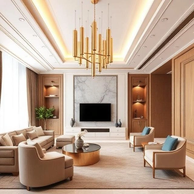Hospitality interior design in Dubai showcasing a luxury hotel lobby with elegant lighting, modern furniture, and premium finishes.
