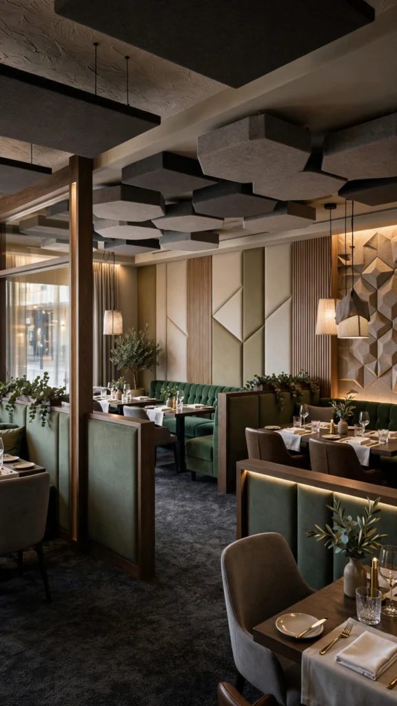Commercial restaurant reception area with contemporary interior design