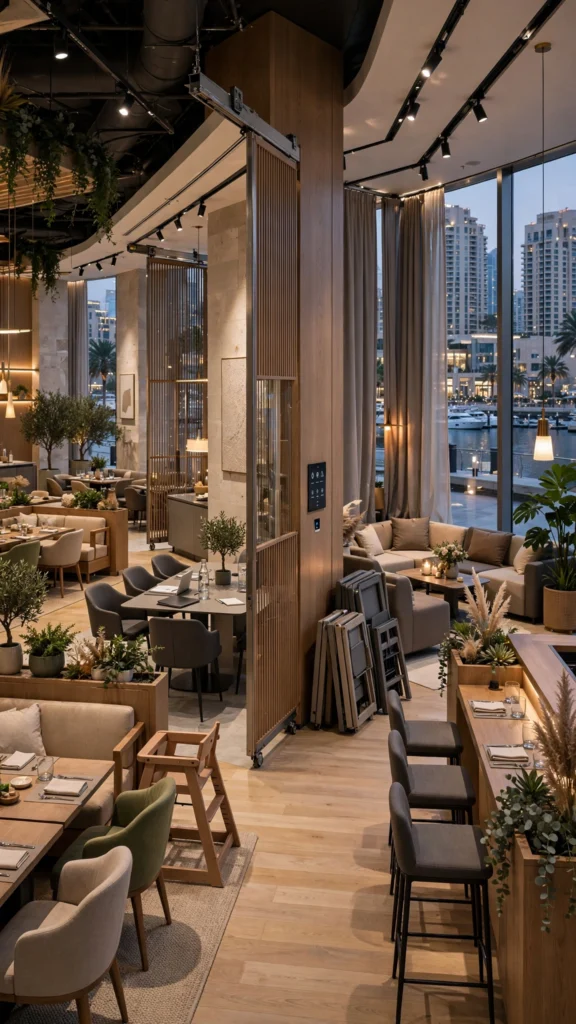 Fine dining restaurant featuring bespoke furniture and elegant interior décor