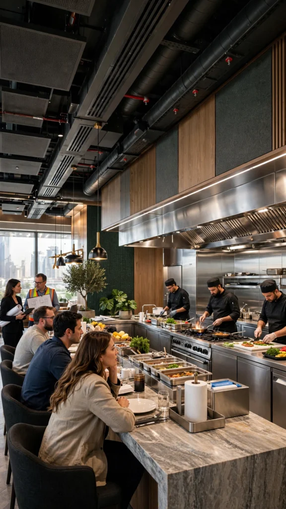 Outdoor restaurant terrace with stylish commercial seating in Dubai