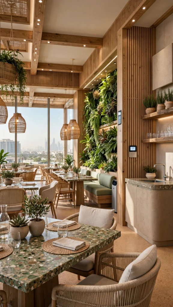 Luxury hospitality interior featuring marble flooring and custom furniture