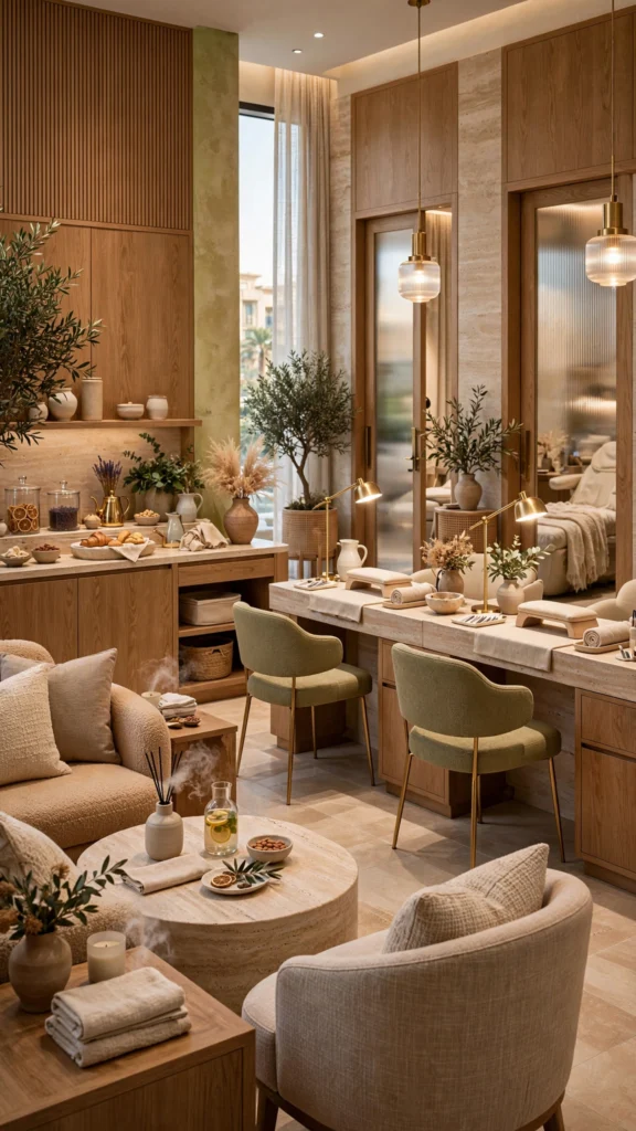 Boutique nail salon interior designed for customer comfort and efficiency
