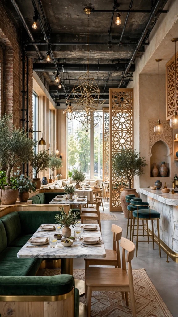 Fine dining restaurant showcasing bespoke commercial interior design
