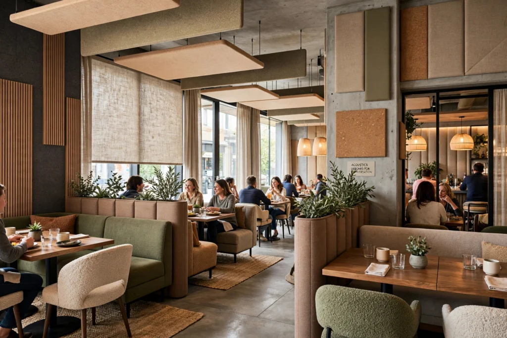 stylish restaurant entrance and reception area
