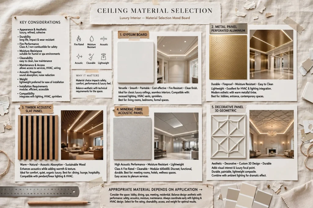 Minimalist living room ceiling with recessed lighting