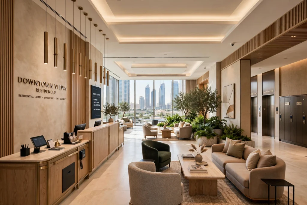 luxury lobby interior design in Dubai