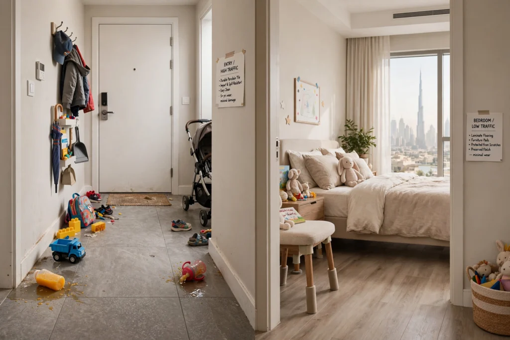 Comfortable carpet flooring in an apartment bedroom