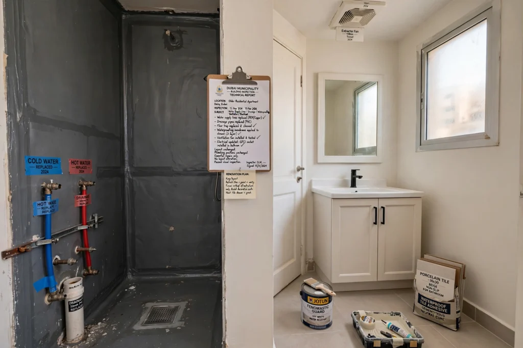 modern affordable bathroom renovation in Dubai