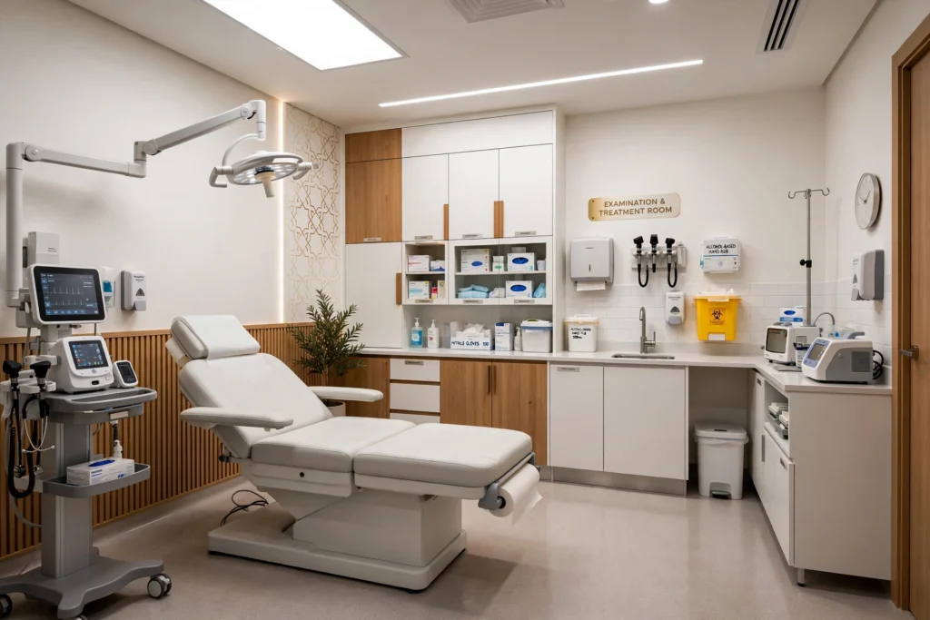 Healthcare reception interior design for Dubai clinics