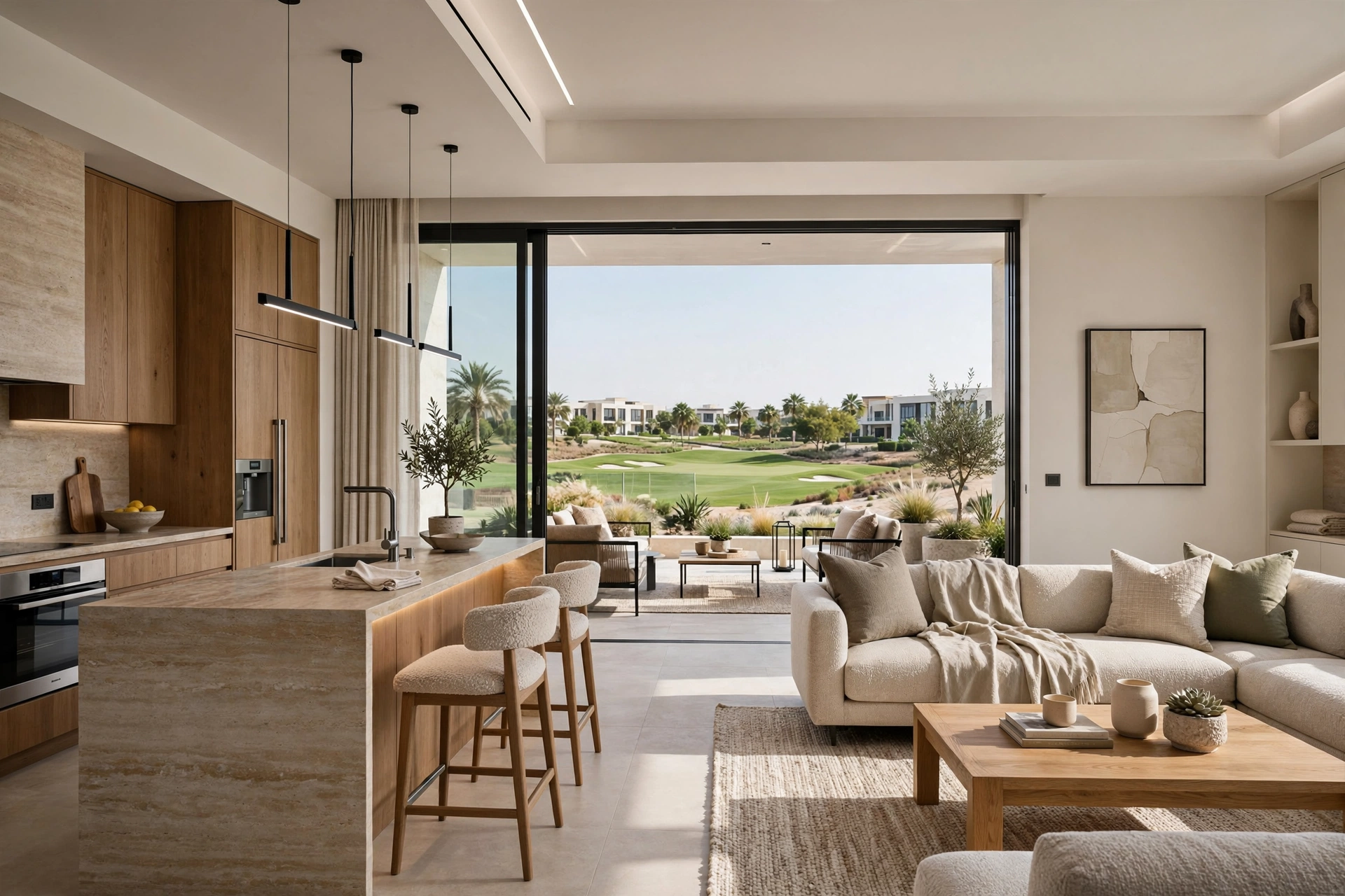 contemporary living room interior in Dubai Hills