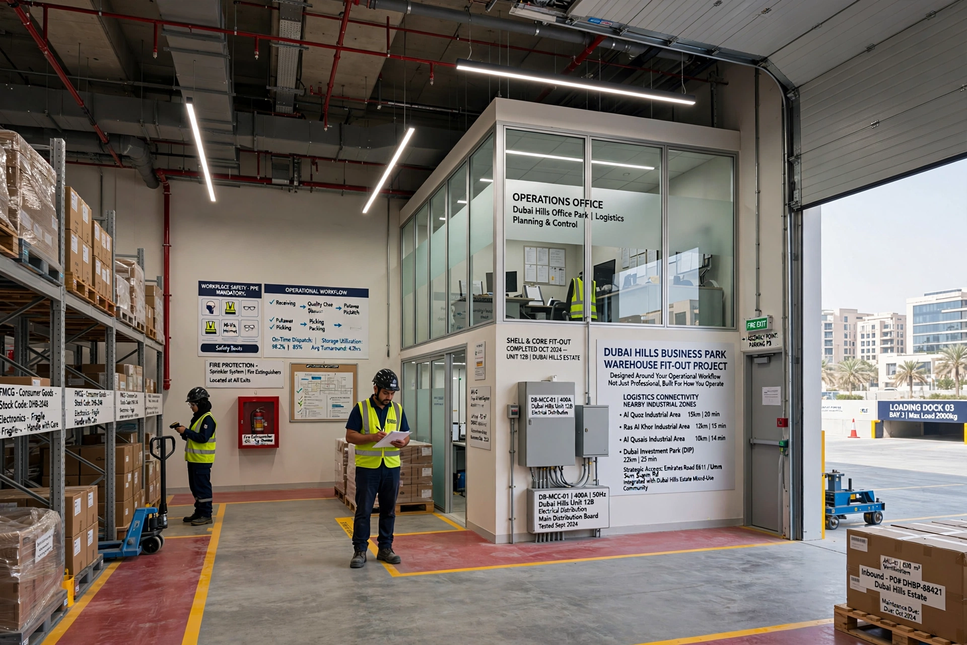 warehouse and industrial fit-out in Dubai Hills