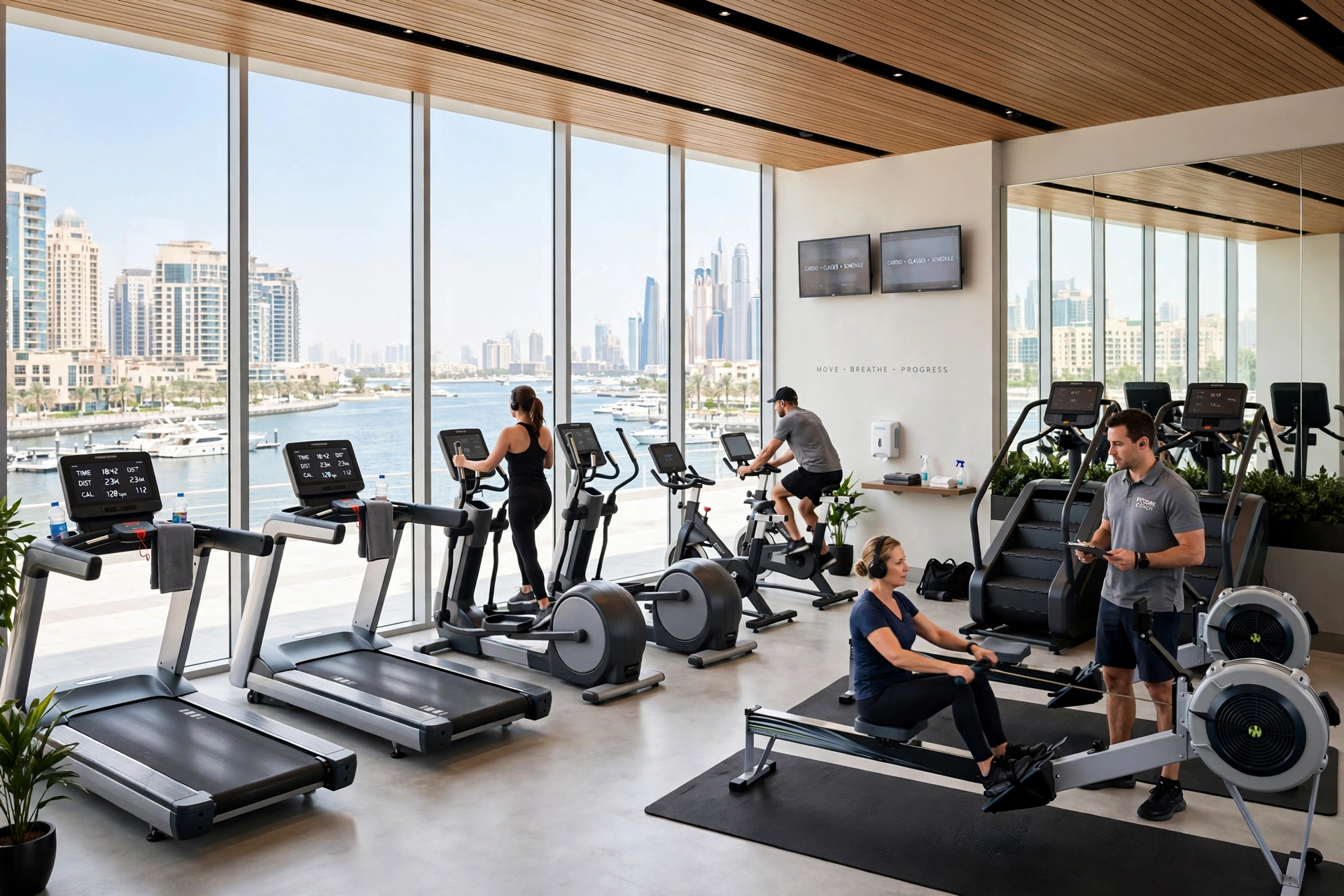 High-performance gym interior design in Dubai Marina
