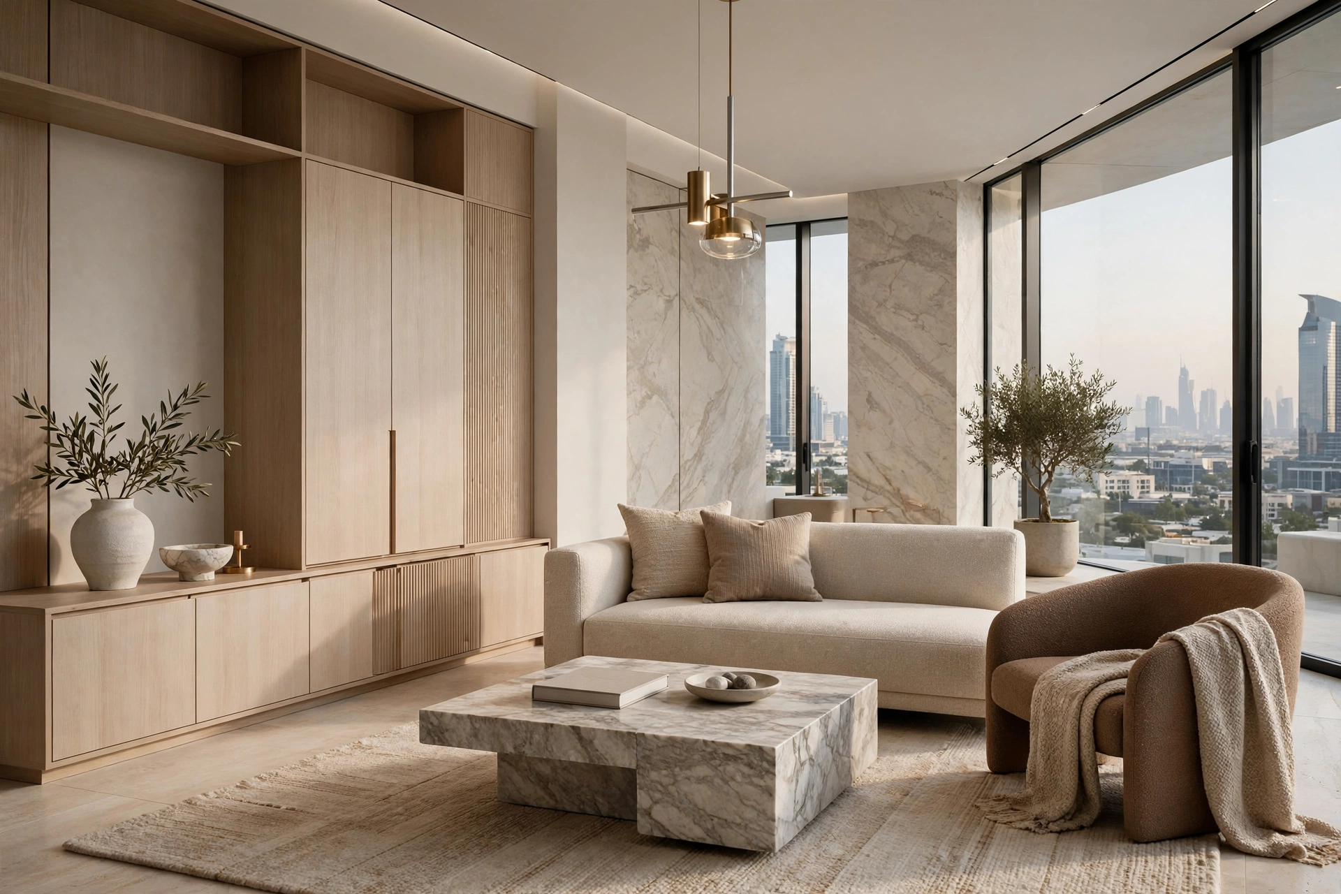 Compact studio apartment with multifunctional furniture and efficient space planning