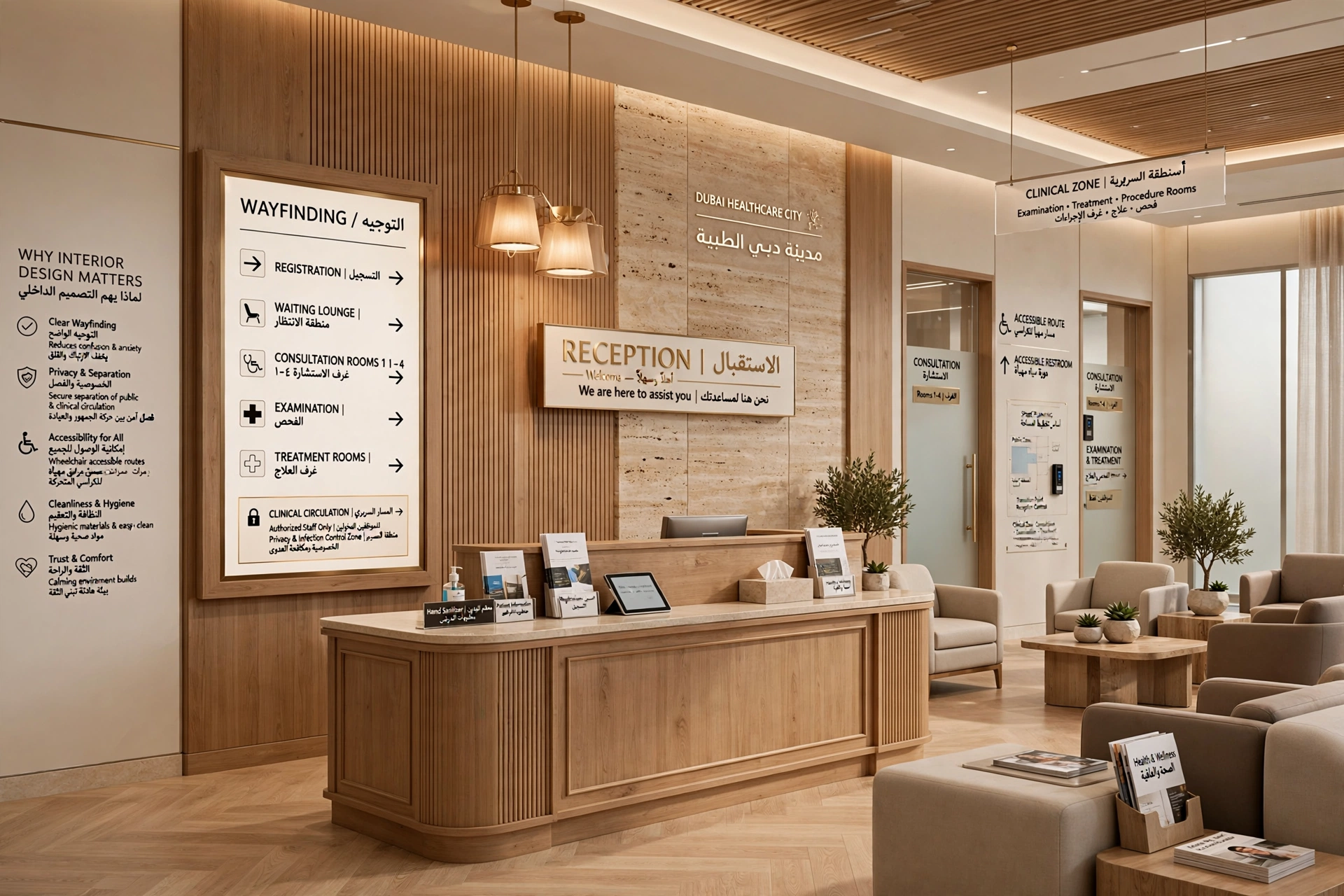 Luxury clinic interior design for medical facilities in Dubai