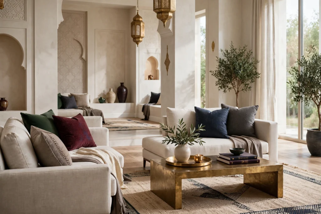 luxury majlis seating arrangement for Dubai villa
