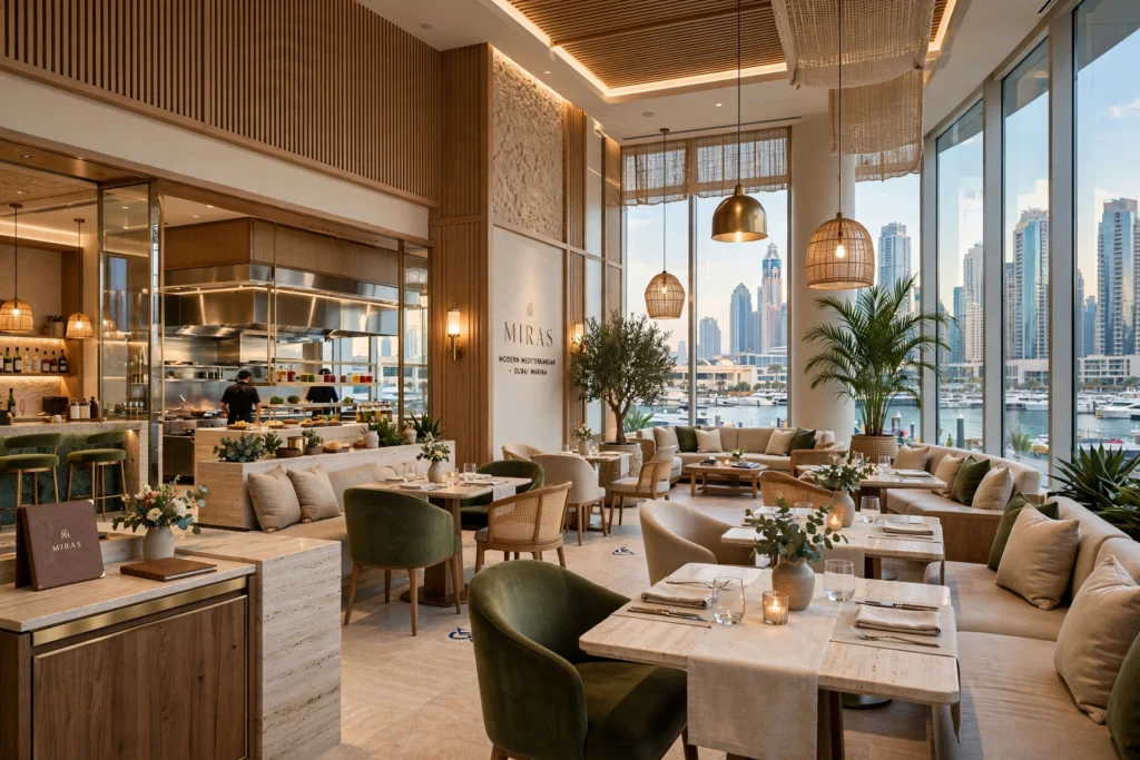 modern restaurant interior design in Dubai