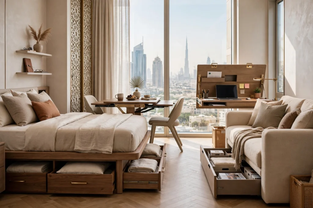 multifunctional furniture for small apartment in Dubai
