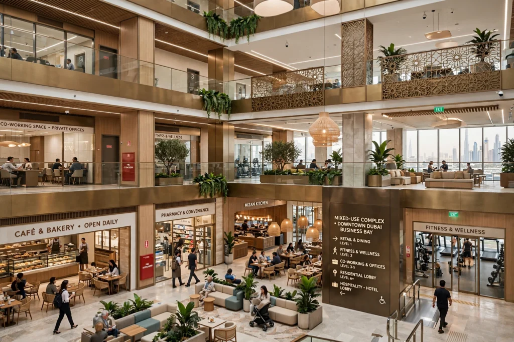 Interior design for mixed-use commercial buildings in Dubai
