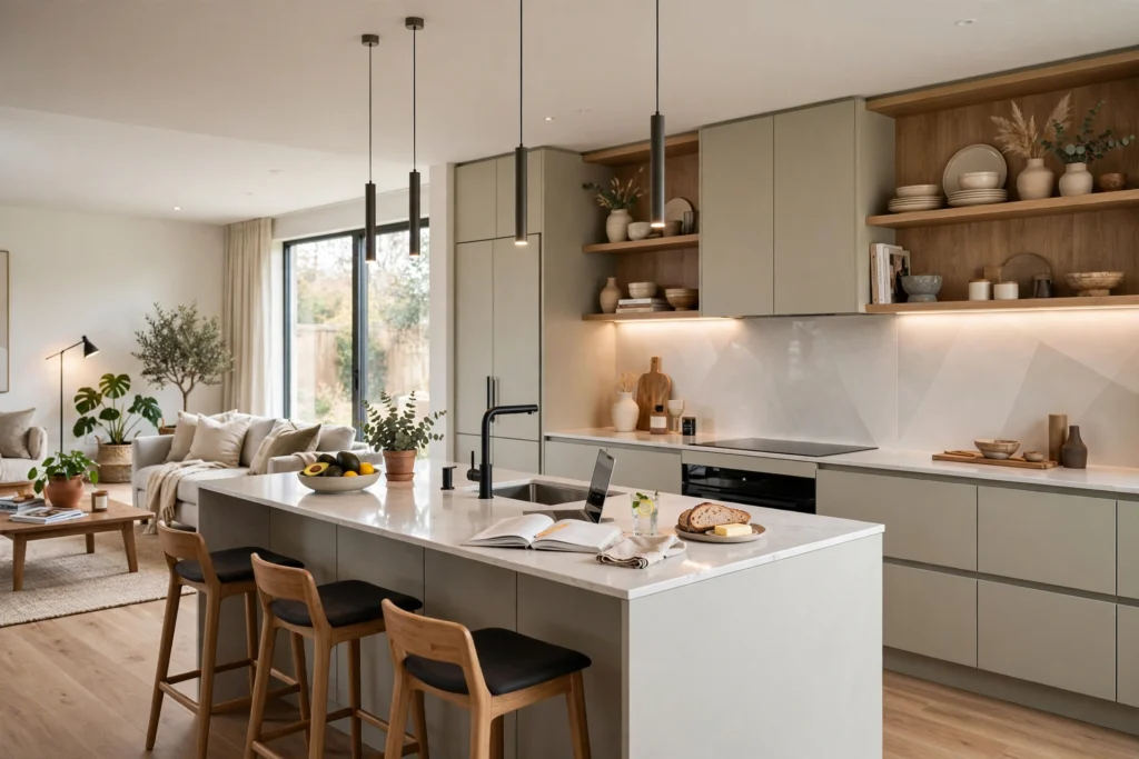 Stylish apartment with seamless living and dining room layout
