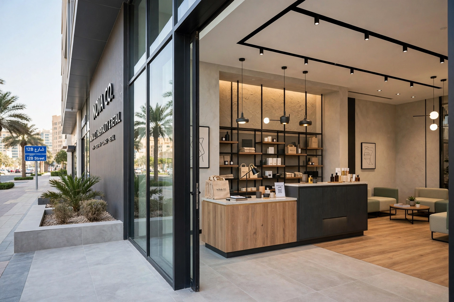 Affordable avenue interior using modern furniture, decorative walls, and efficient lighting