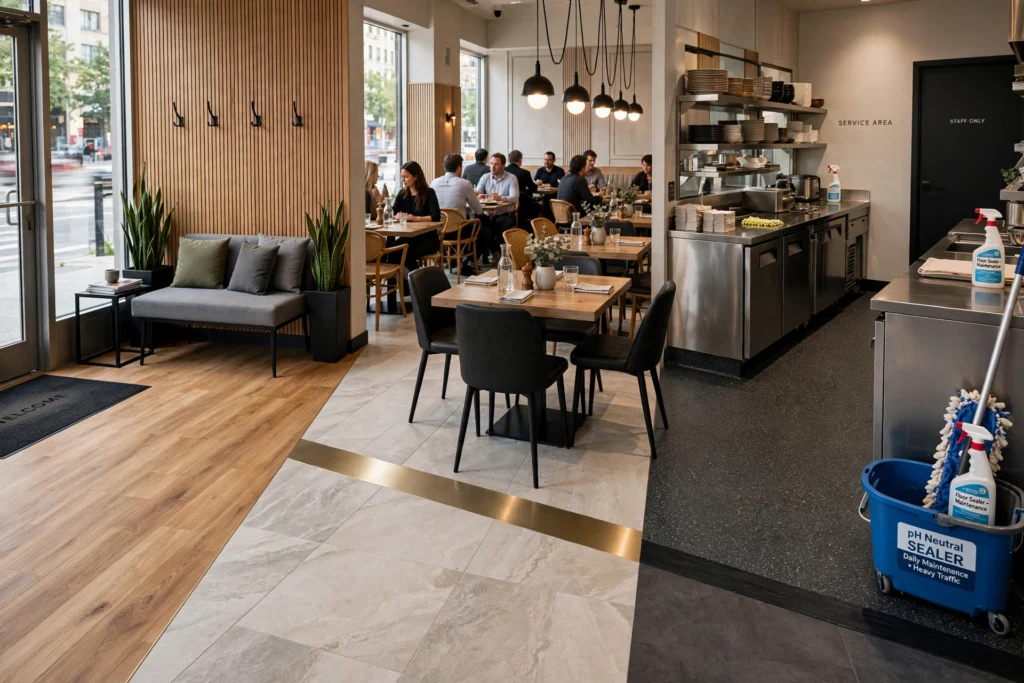 restaurant seating layout designed for customer comfort