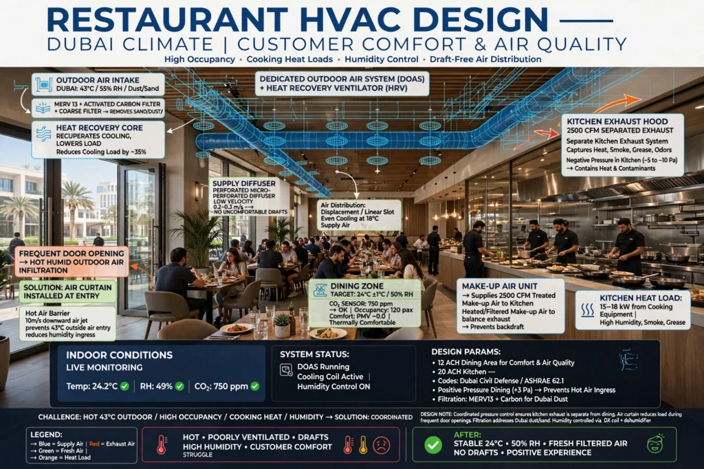 restaurant color palette and interior materials