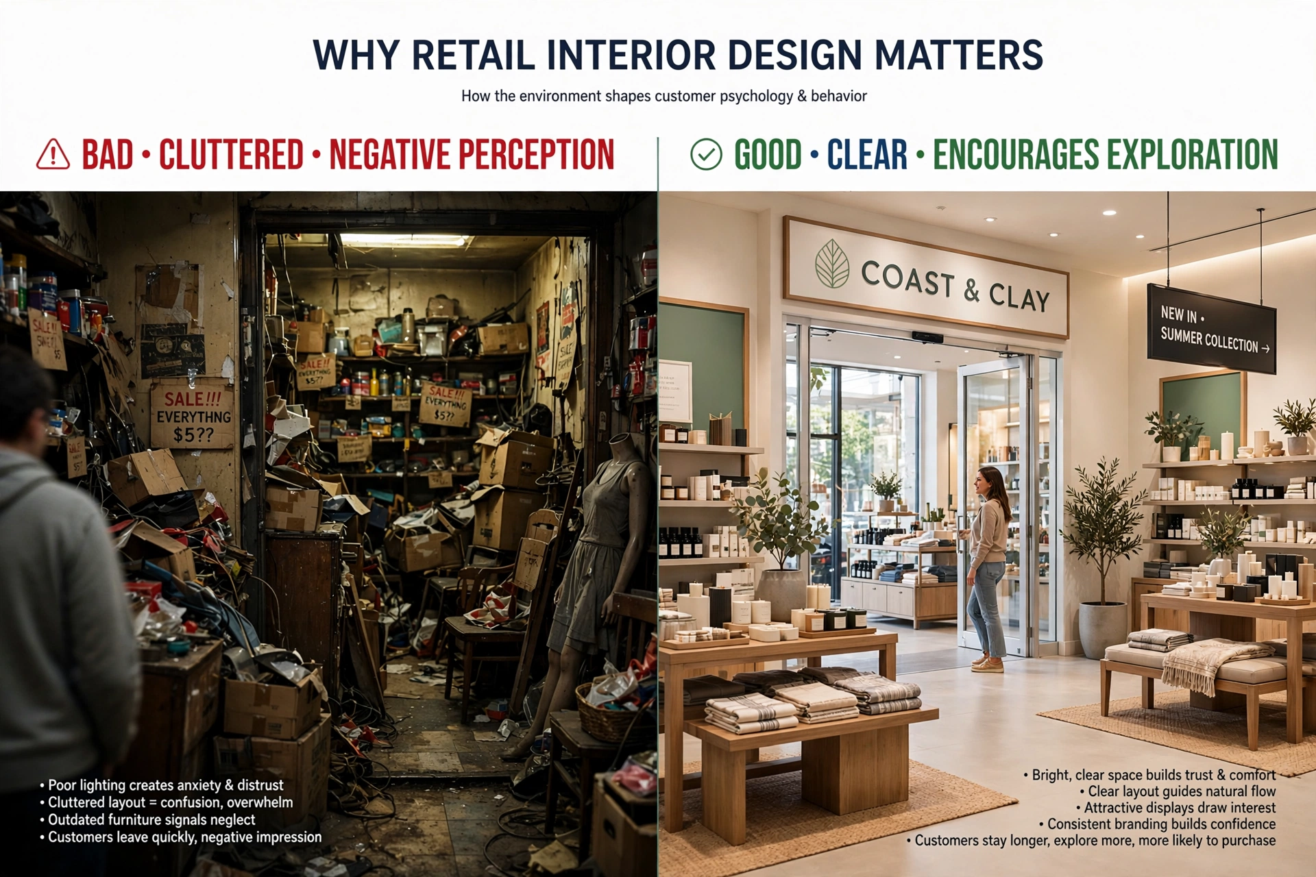 Premium retail interior featuring marble, bespoke furniture, glass displays, and architectural lighting