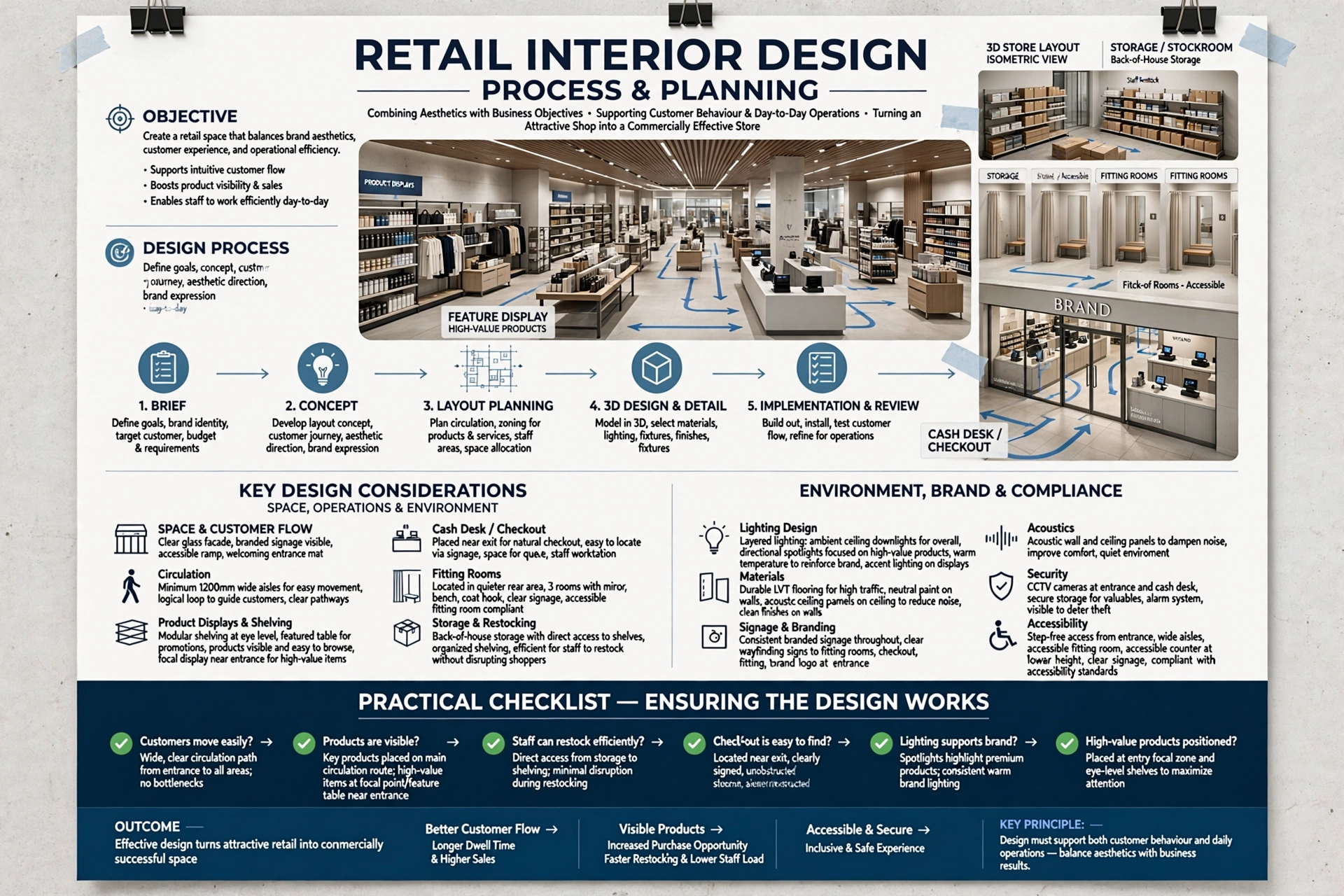 Contemporary retail store with organized merchandise displays and customer-friendly circulation