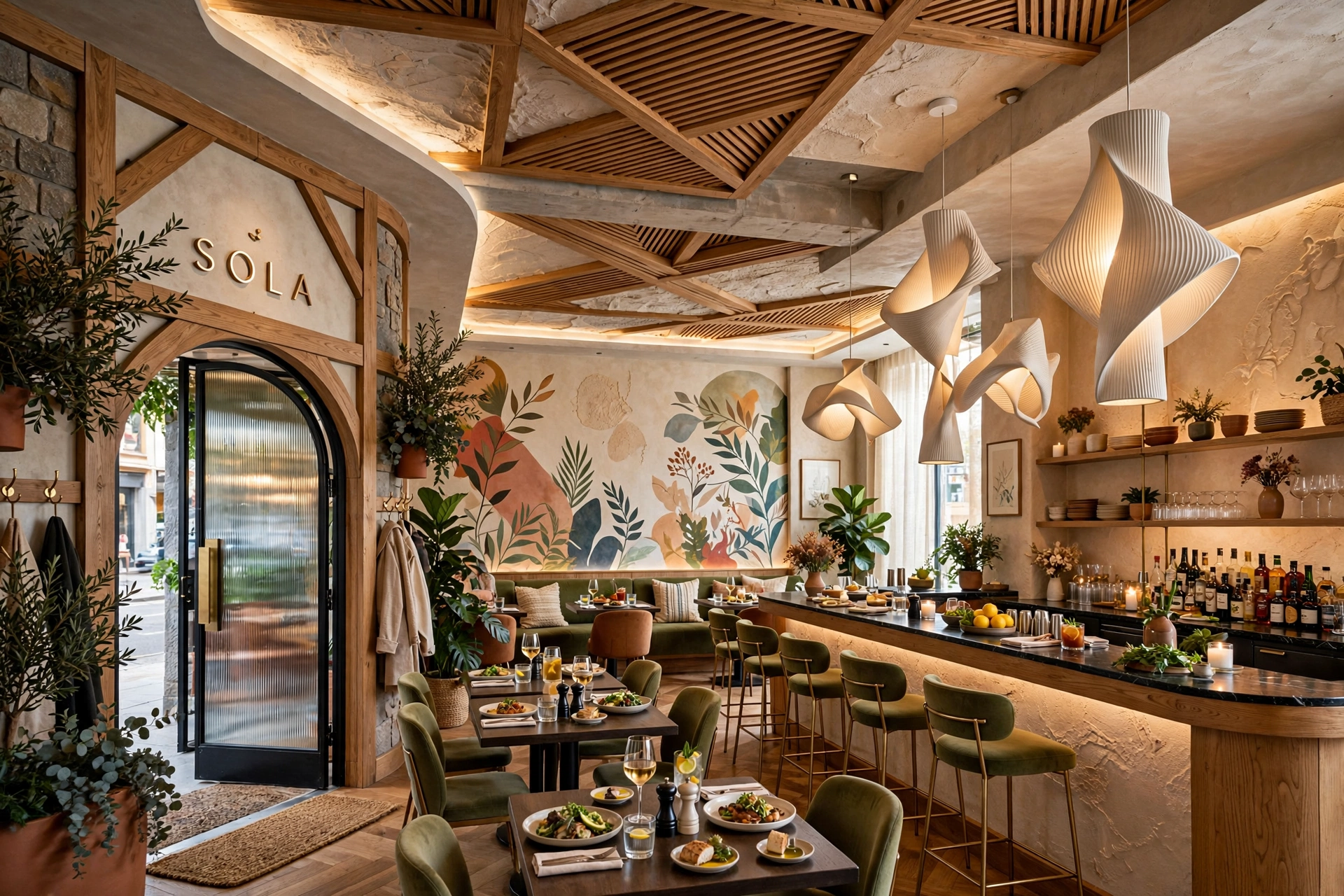 comfortable restaurant furniture and dining tables