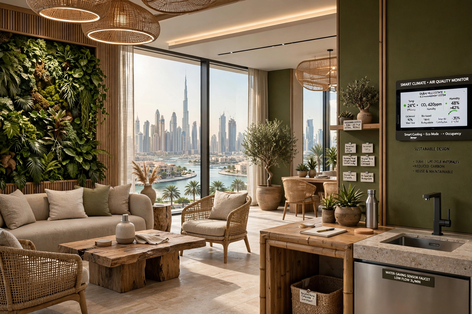 modern sustainable interior with natural materials