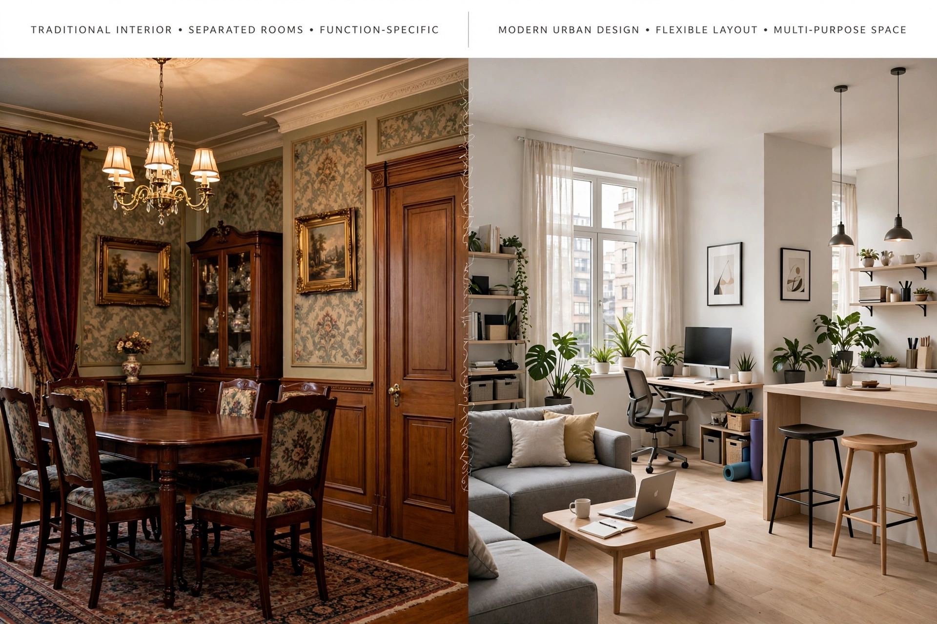 Modern luxury interior featuring premium materials, lighting and bespoke furniture