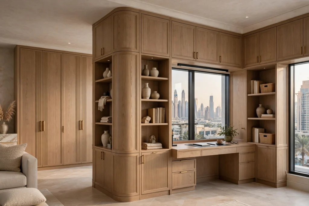 modern space-saving interior design in Dubai apartment