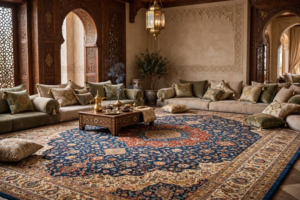 Elegant Arabian Majlis with luxury interior materials