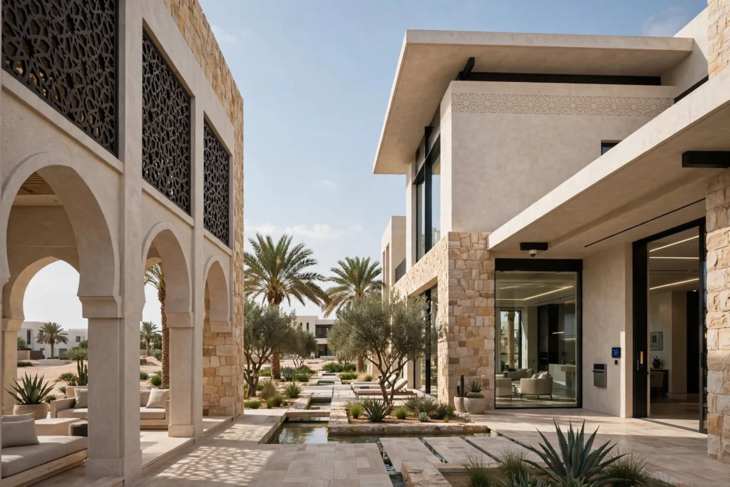 Luxury villa with covered outdoor living area
