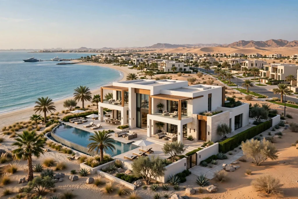 Modern luxury home with landscaped garden