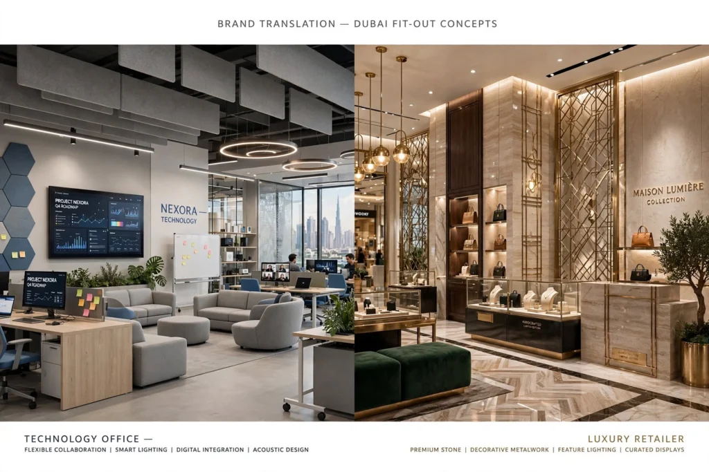 Professional team managing a complete interior fit out project