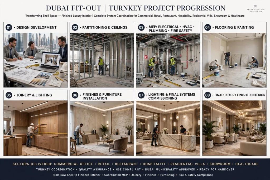 Commercial interior fit out project in Dubai