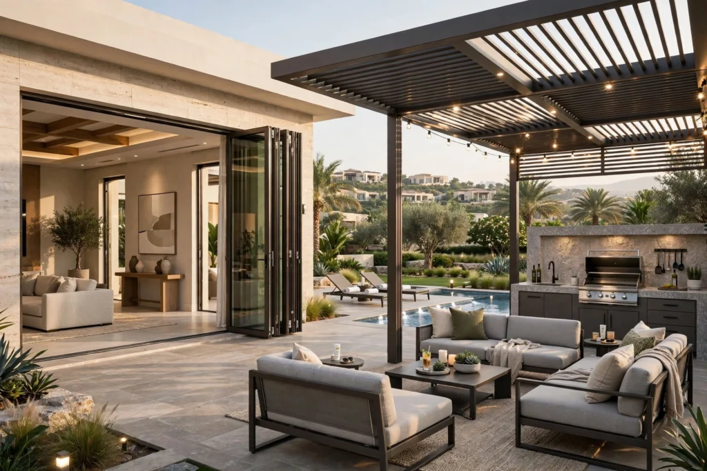 Modern entrance hall design for an Emirates Hills villa