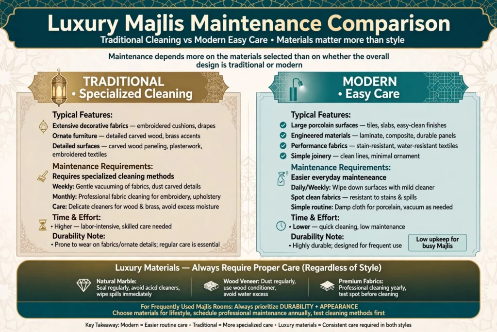 Arabian Majlis with contemporary furniture and traditional design elements