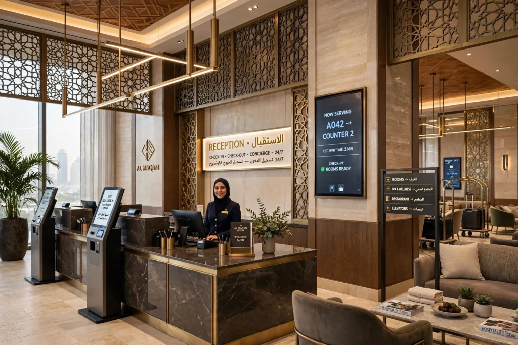 Modern hotel reception interior design