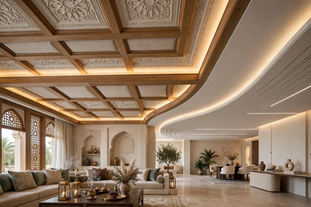 Luxury Majlis seating with premium fabrics and decorative details