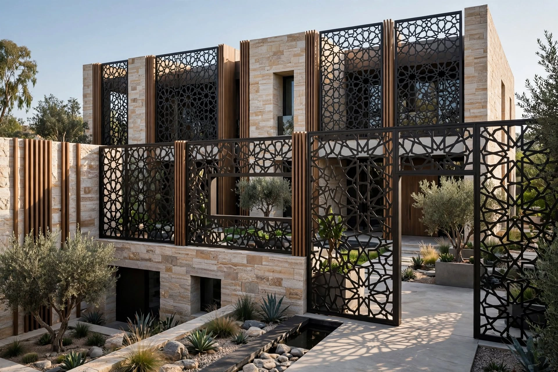 Luxury home entrance with statement pivot door