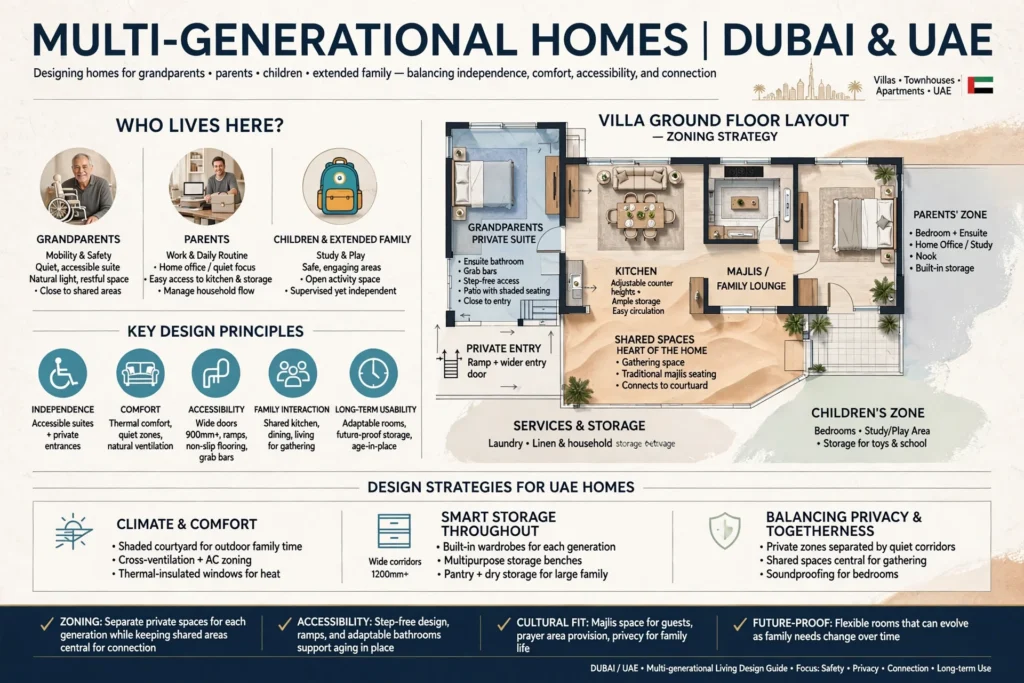 Modern interior design for a multi-generational family home