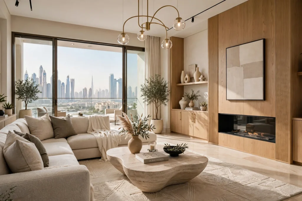 Interior fit-out contractor in Dubai discussing renovation plans with a client