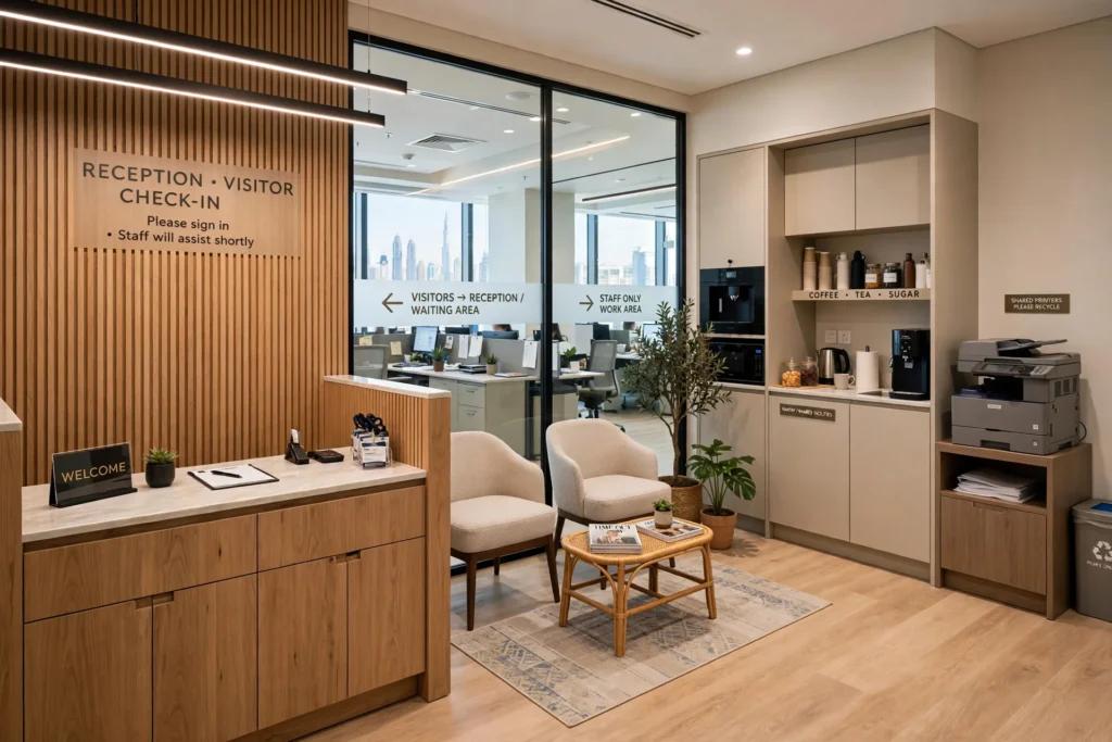 Modern corporate office interior in Downtown Dubai